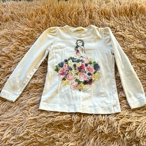 MonnaLisa, beautiful, girls, long sleeve shirt with some bedazzling size 5